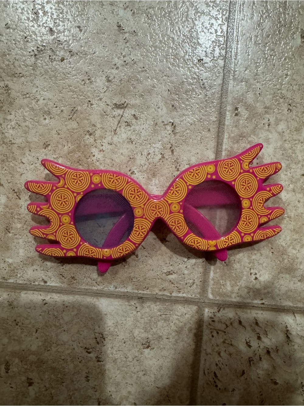 Disney Kids Pink and Yellow Novelty Hand-Shaped Sunglasses